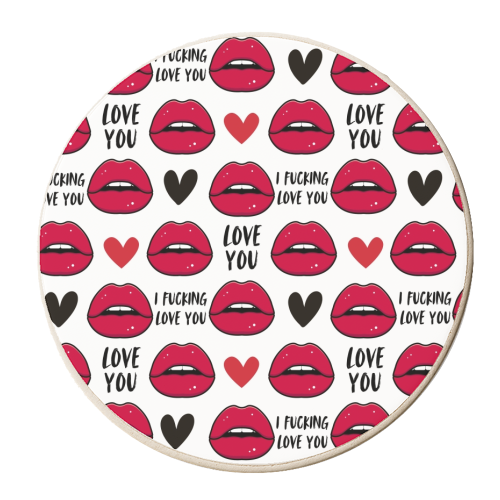 I FUCKING LOVE YOU - personalised beer coaster by Lilly Rose