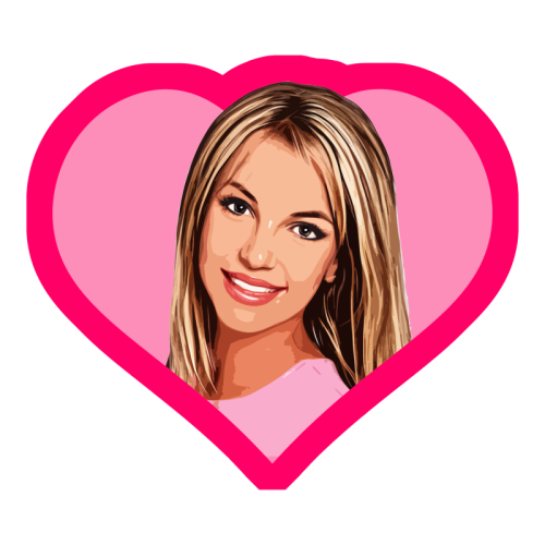 I HEART BRITNEY - Die Cut Sticker by DOLLY WOLFE