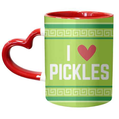 I HEART PICKLES - unique mug by Lilly Rose