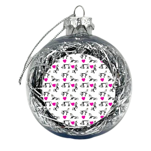 I Heart Unicorns - xmas bauble by Lu Orcheston Findlay