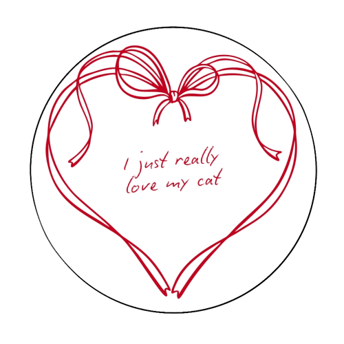 I just love my cat - Circle Sticker by Ms Doodle