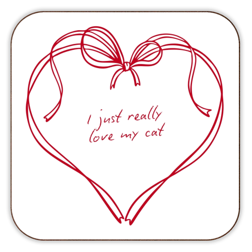 I just love my cat - personalised beer coaster by Ms Doodle