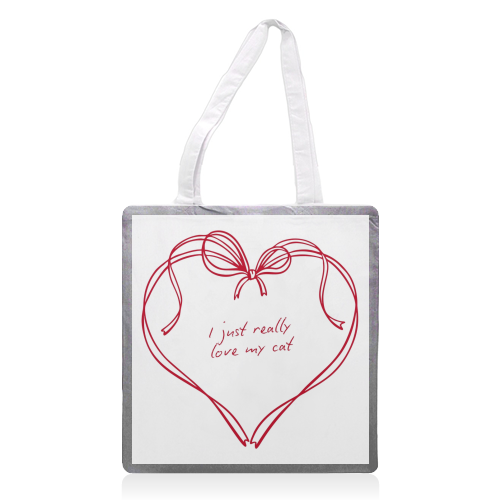 I just love my cat - printed canvas tote bag by Ms Doodle