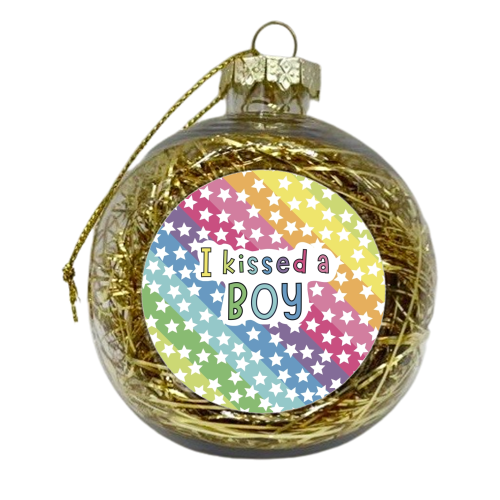 I kissed a boy - xmas bauble by Giddy Kipper