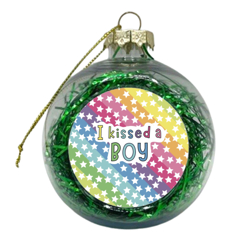 I kissed a boy - xmas bauble by Giddy Kipper