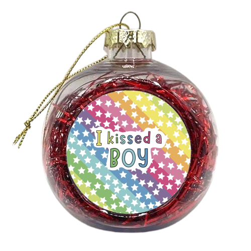I kissed a boy - xmas bauble by Giddy Kipper