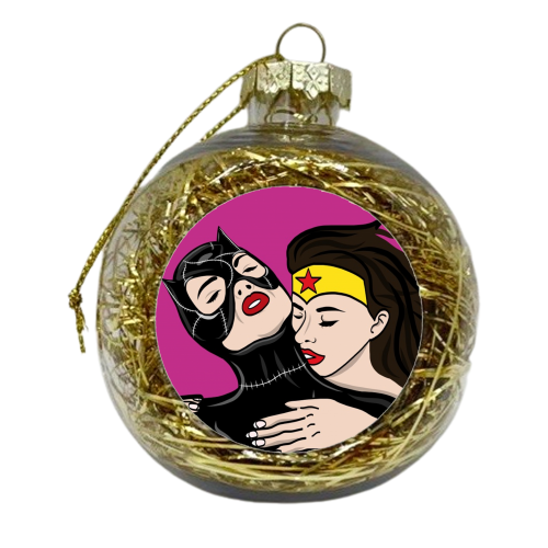 I kissed a cat and i like it! - xmas bauble by ainsley wilson