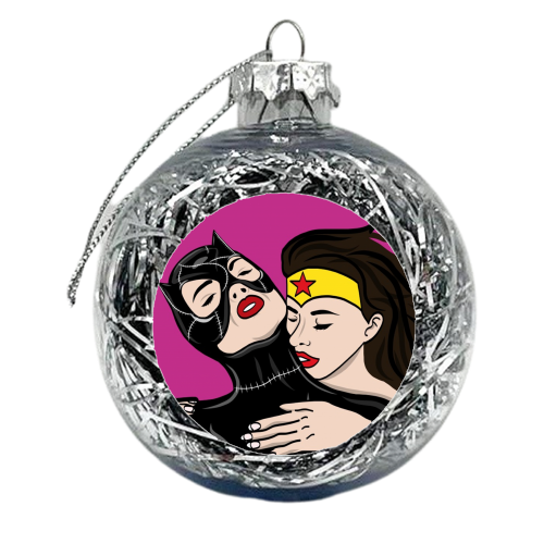 I kissed a cat and i like it! - xmas bauble by ainsley wilson
