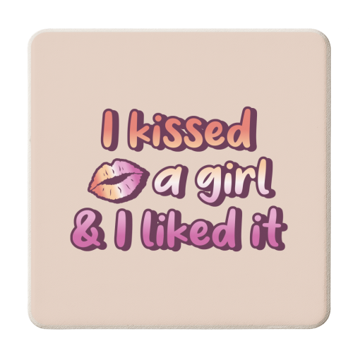 I Kissed A Girl - personalised beer coaster by Amy Farmer