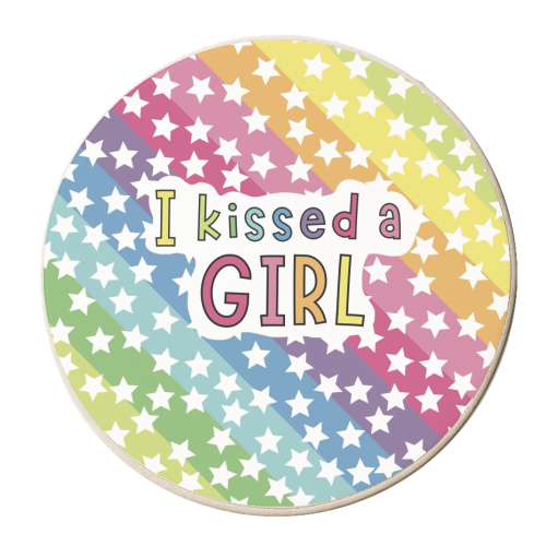 I kissed a girl - personalised beer coaster by Giddy Kipper