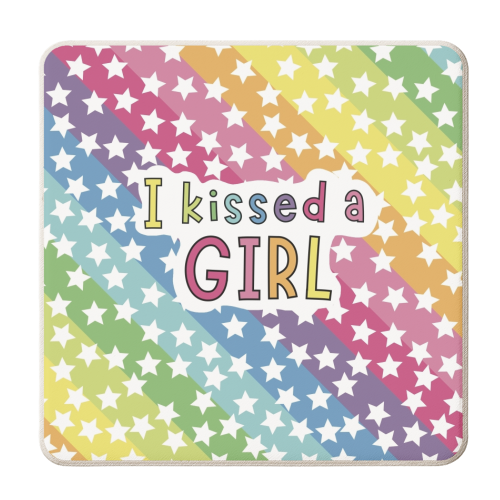 I kissed a girl - personalised beer coaster by Giddy Kipper