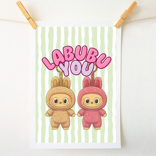I Labubu You - A1 - A4 art print by Ms Doodle