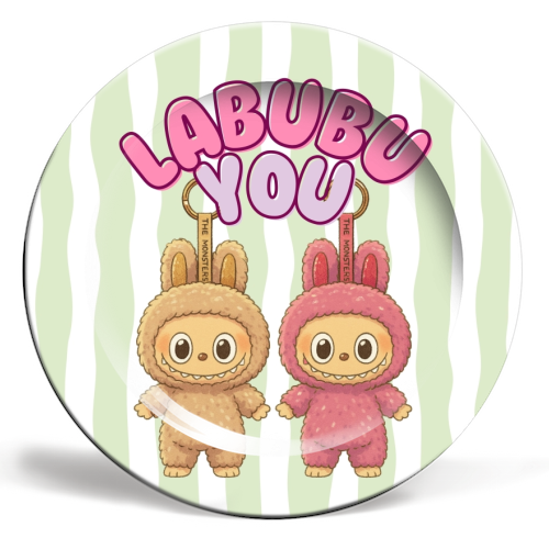 I Labubu You - ceramic dinner plate by Ms Doodle