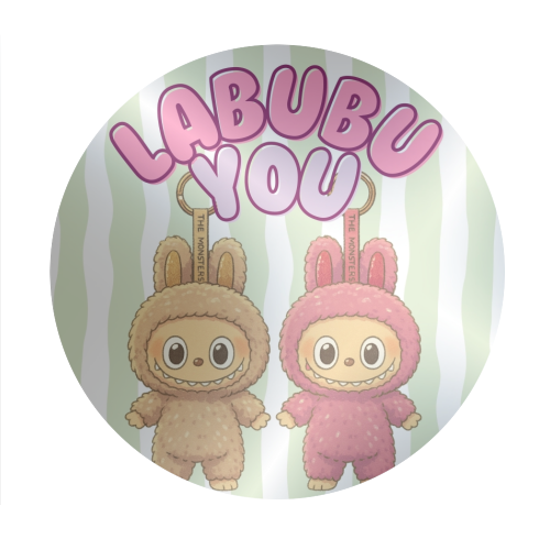 I Labubu You - Circle Sticker by Ms Doodle