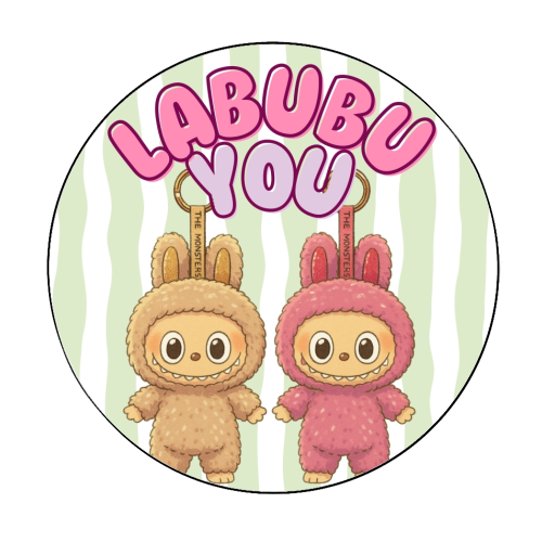 I Labubu You - Circle Sticker by Ms Doodle