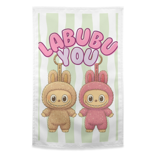 I Labubu You - funny tea towel by Ms Doodle