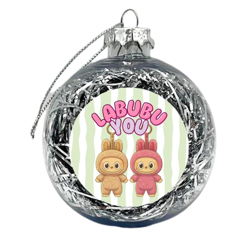 I Labubu You - xmas bauble by Ms Doodle
