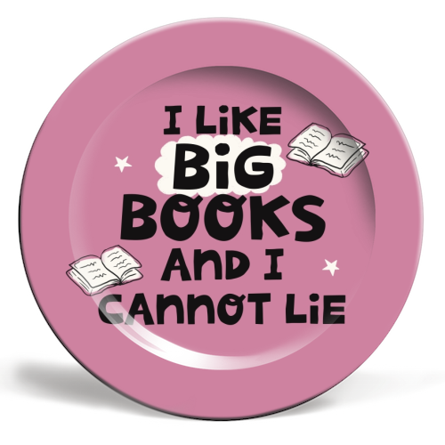 I like big books - ceramic dinner plate by Giddy Kipper