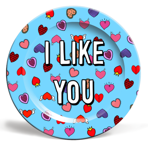I Like You - ceramic dinner plate by Adam Regester