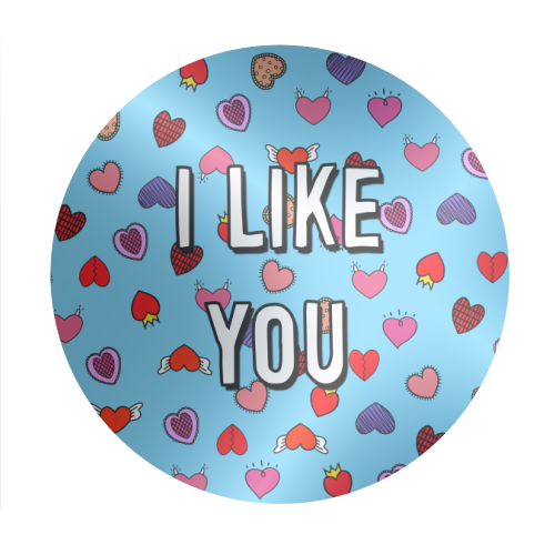 I Like You - Circle Sticker by Adam Regester