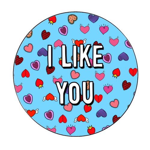 I Like You - Circle Sticker by Adam Regester