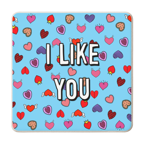 I Like You - personalised beer coaster by Adam Regester