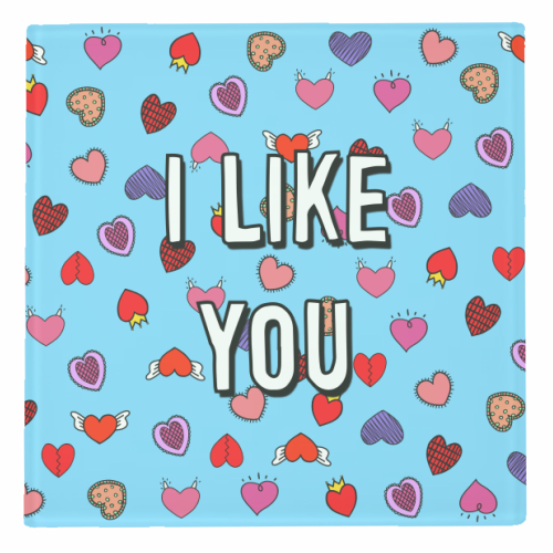 I Like You - personalised beer coaster by Adam Regester