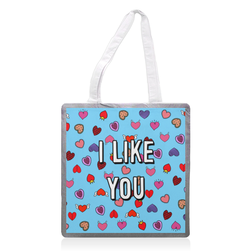 I Like You - printed canvas tote bag by Adam Regester