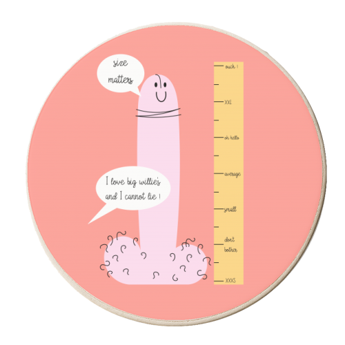 I Love Big Willies - personalised beer coaster by Adam Regester