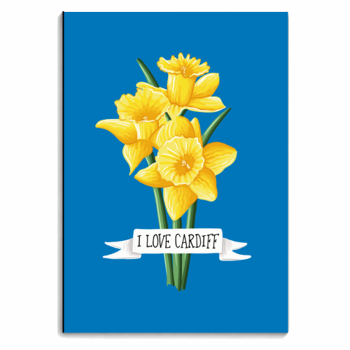 I Love Cardiff (Daffodils Version) - personalised A4, A5, A6 notebook by Adam Regester