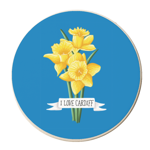 I Love Cardiff (Daffodils Version) - personalised beer coaster by Adam Regester