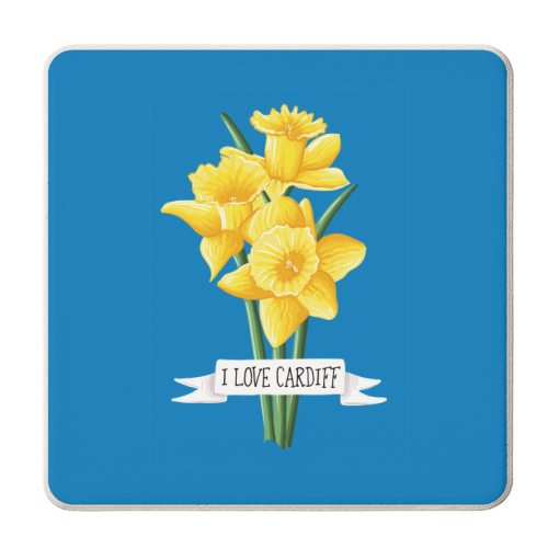 I Love Cardiff (Daffodils Version) - personalised beer coaster by Adam Regester