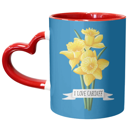 I Love Cardiff (Daffodils Version) - unique mug by Adam Regester