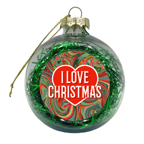 I Love Christmas - xmas bauble by Adam Regester