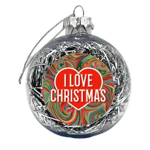 I Love Christmas - xmas bauble by Adam Regester