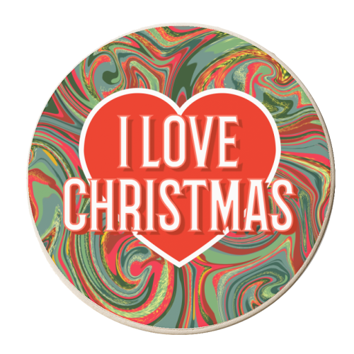I Love Christmas - personalised beer coaster by Adam Regester