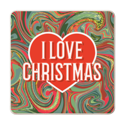 I Love Christmas - personalised beer coaster by Adam Regester