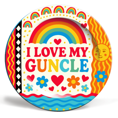 I LOVE MY GUNCLE - ceramic dinner plate by Ms Doodle