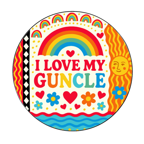 I LOVE MY GUNCLE - Circle Sticker by Ms Doodle