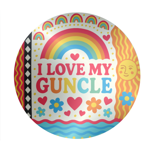 I LOVE MY GUNCLE - Circle Sticker by Ms Doodle