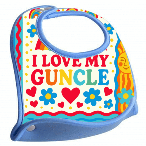 I LOVE MY GUNCLE - feeding bib by Ms Doodle
