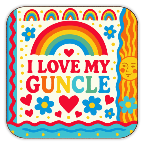 I LOVE MY GUNCLE - personalised beer coaster by Ms Doodle