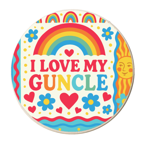 I LOVE MY GUNCLE - personalised beer coaster by Ms Doodle