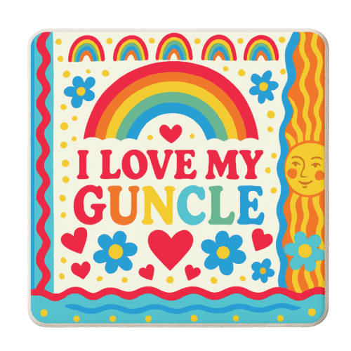 I LOVE MY GUNCLE - personalised beer coaster by Ms Doodle