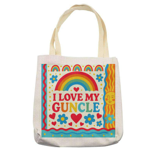 I LOVE MY GUNCLE - printed canvas tote bag by Ms Doodle