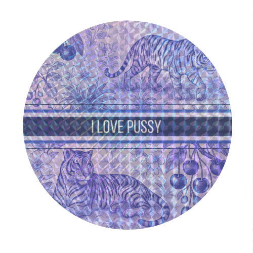 i love pussy - Circle Sticker by Lilly Rose