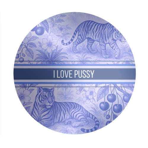 i love pussy - Circle Sticker by Lilly Rose