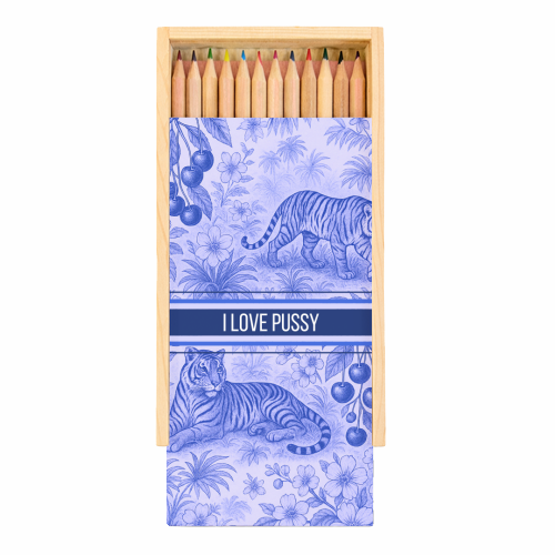 i love pussy - Coloured Pencils with Box by Lilly Rose