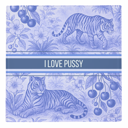 i love pussy - personalised beer coaster by Lilly Rose