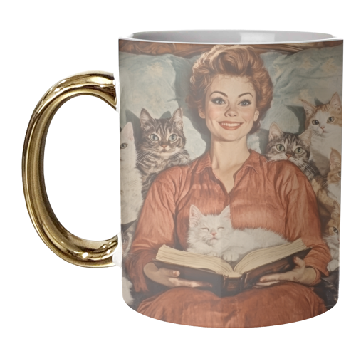 I love reading books - unique mug by DejaReve